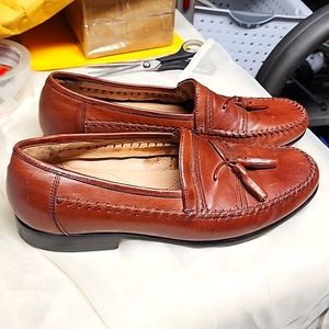 Domain sz10 brown tassled genuine leather slip on